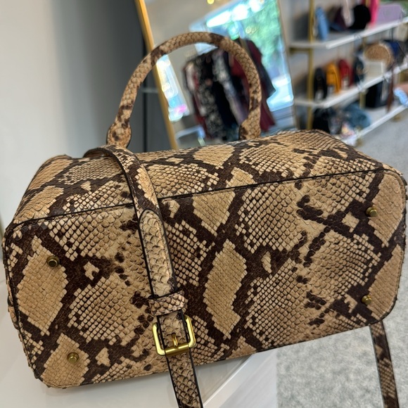 Ralph Lauren NWTs Leather Marcy satchel purse bag $375 brown beige - Picture 10 of 12